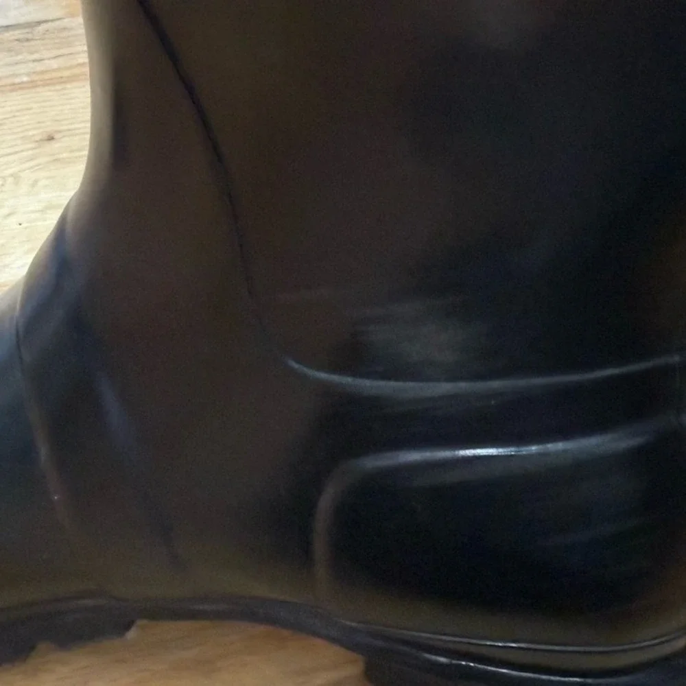Hunter Black Original Tall Gloss Rain Boots Wellington Knee High Womens Size 10‎